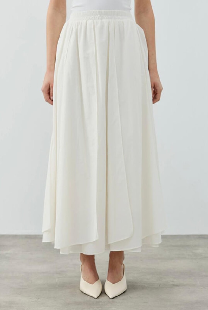 Lora Katmanlı Şifon Etek